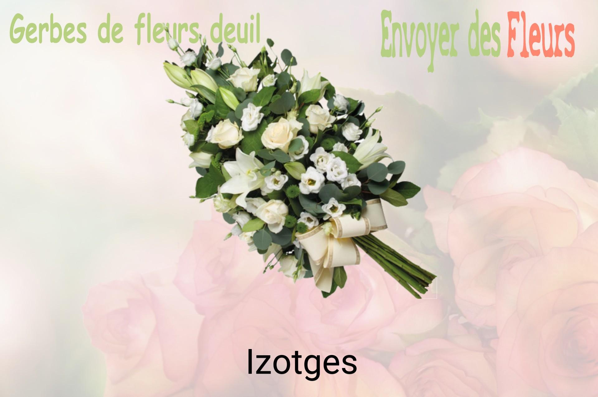 Gerbe de fleurs de deuil livrée à Izotges